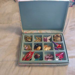 vintage 1960s-1970s pierced earrings 23 pair + box